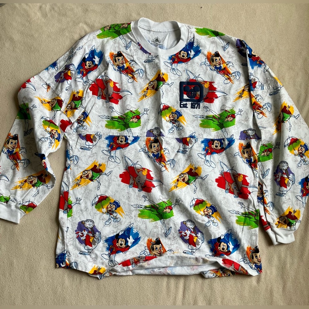 Disney Long Sleeve Spirit Jersey Tee Size S Adult